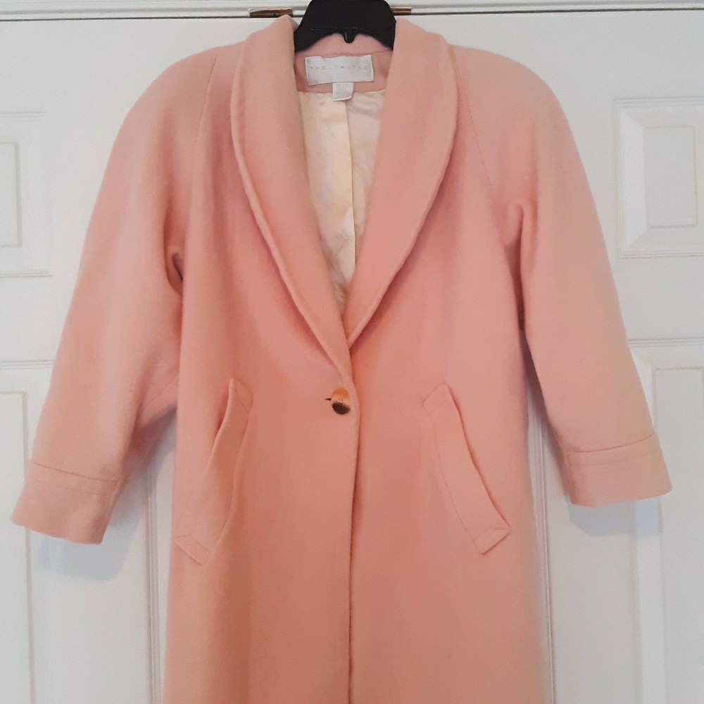 Pink Long Wool Coat - Picture 3 of 4